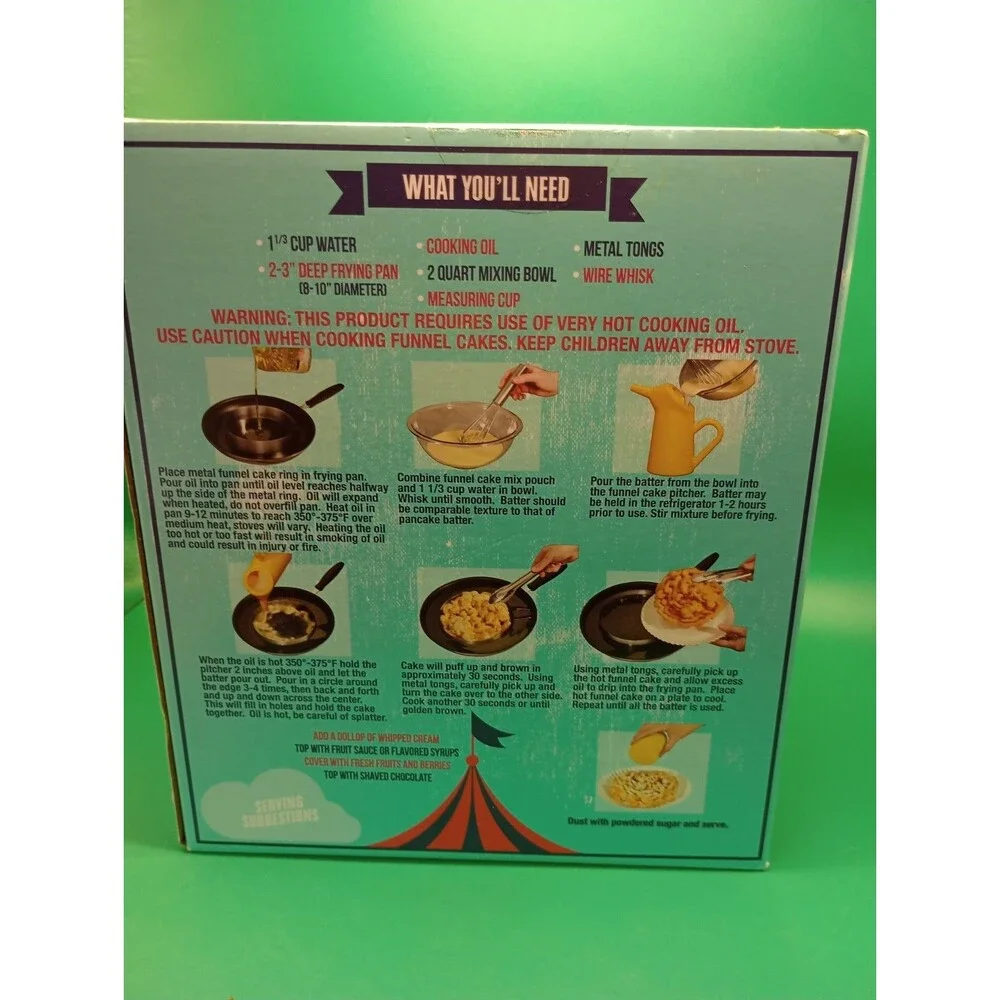 Funnel Cake Kit Makes Up To 8-10 Cakes Includes Funnel Cake Picher And Cake Ring